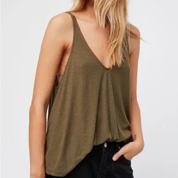 Free People Khaki Women's Tank Top - Picture 1 of 5